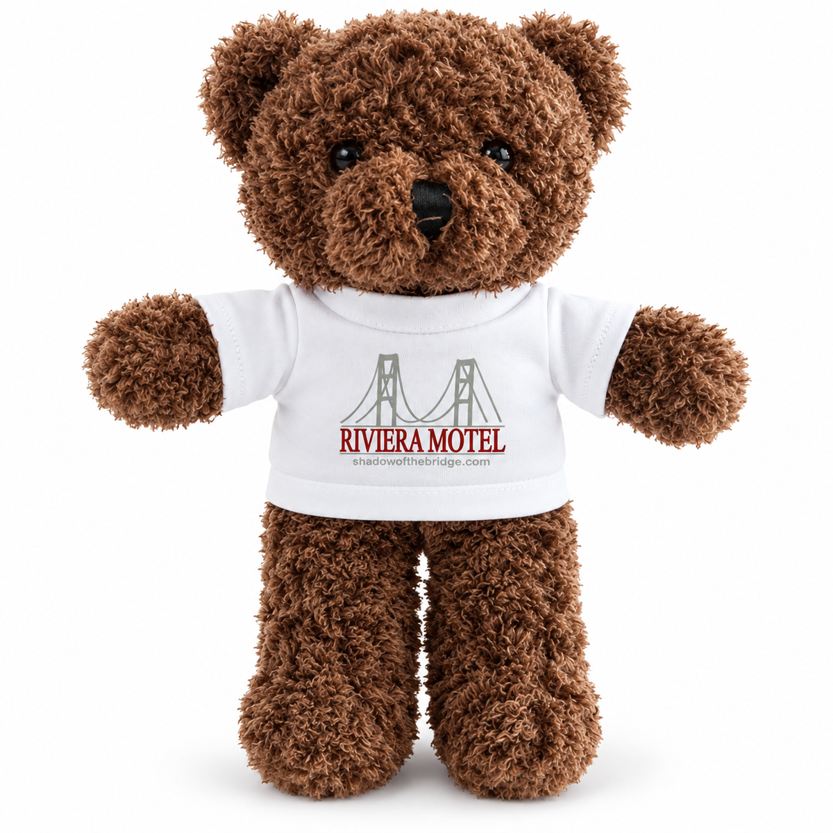 Riviera Motel Brown Teddy Bear with White T-Shirt
