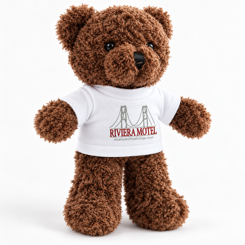 Riviera Motel Brown Teddy Bear with White T-Shirt