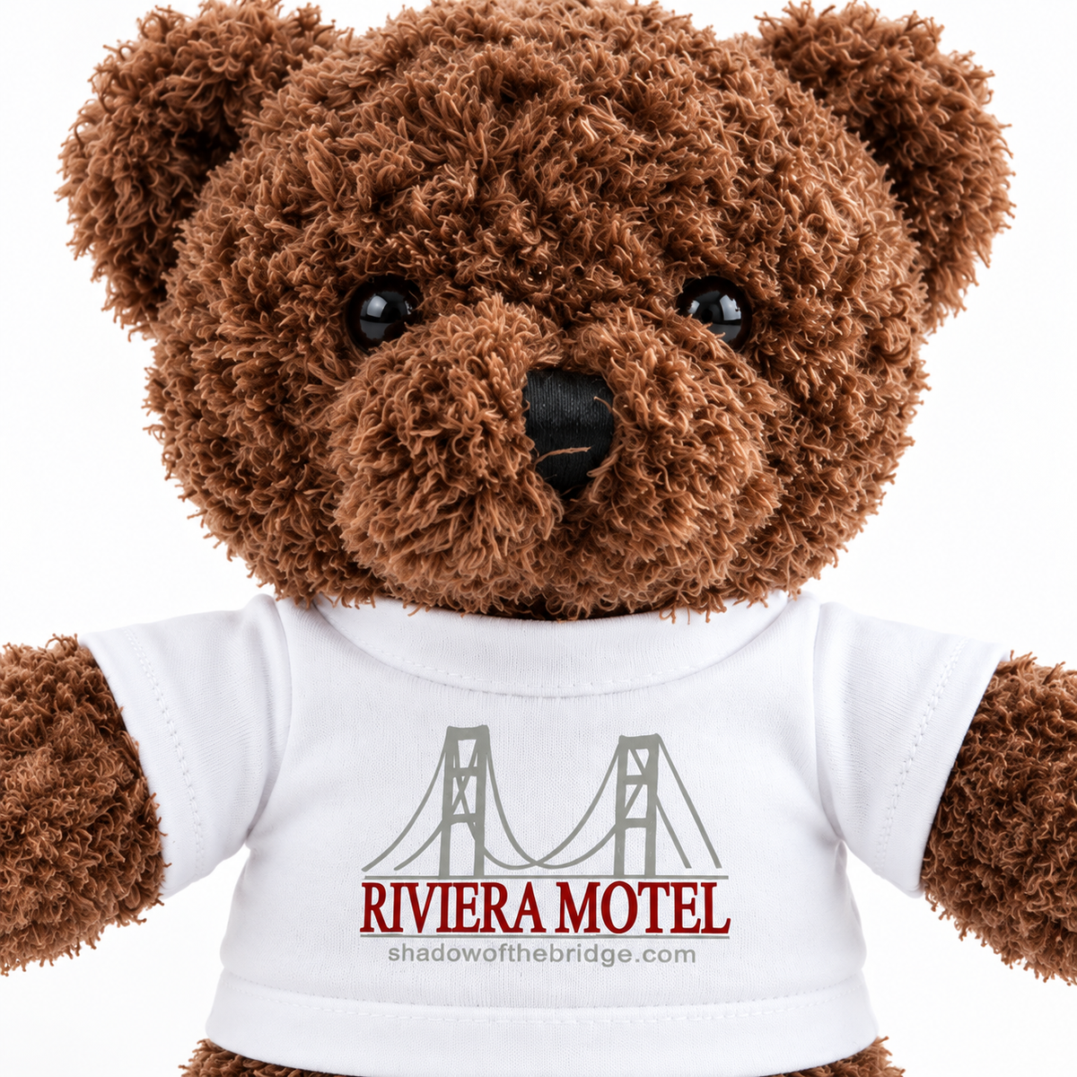 Riviera Motel Brown Teddy Bear with White T-Shirt